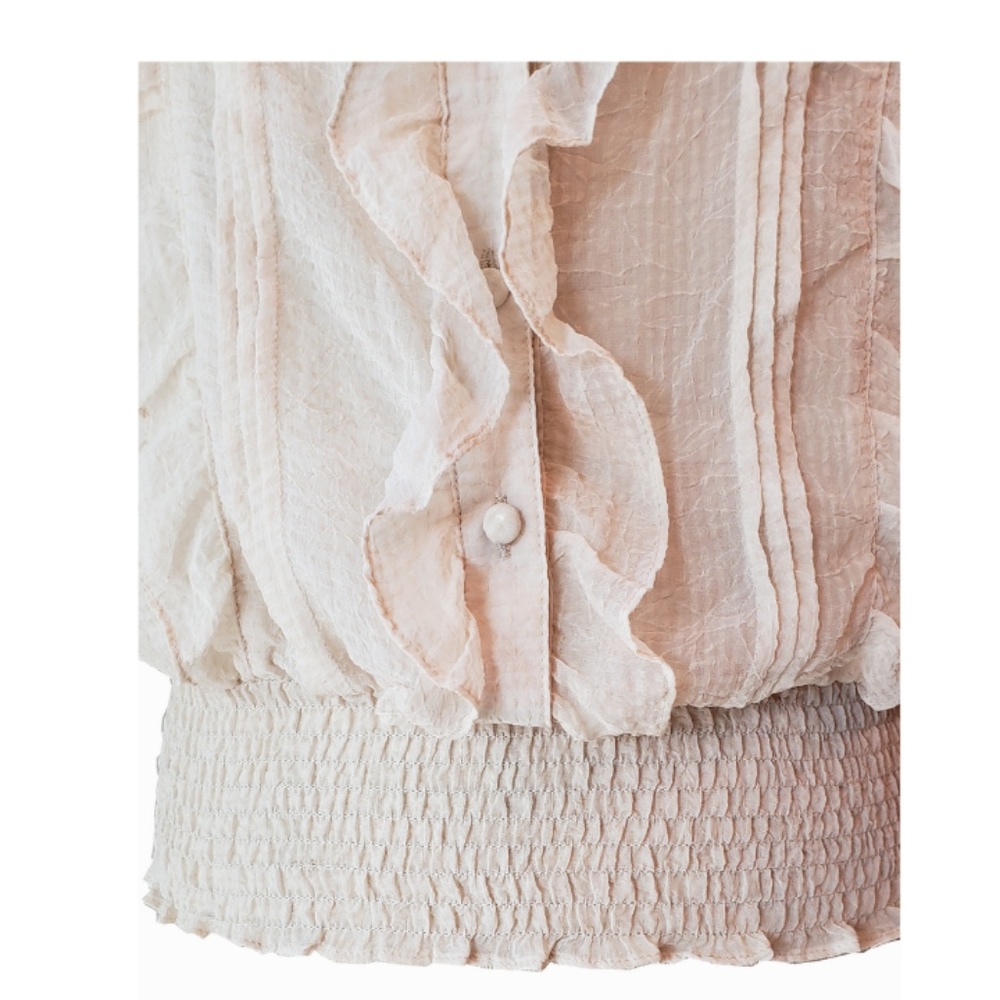 Sheer Ruffle Button Shirt - Picture 5 of 7